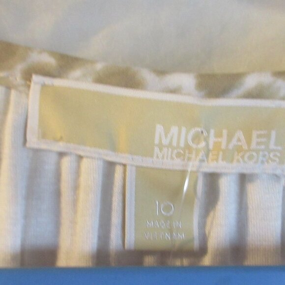NWT~MICHAEL KORS~ SIZE 10~FRONT GOLD ZIPPER AND DRAWSTING, LINED, SIDE SLI - Picture 7 of 9